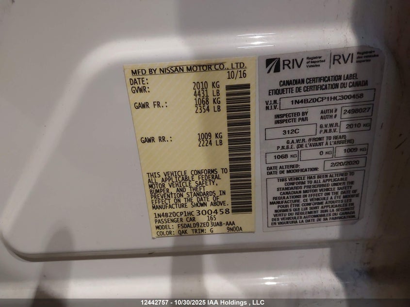 1N4BZ0CP1HC300458 2017 NISSAN LEAF photo no. 18