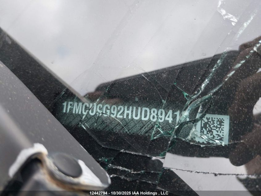 2017 Ford Escape Se VIN: 1FMCU9G92HUD89413 Lot: 12442794