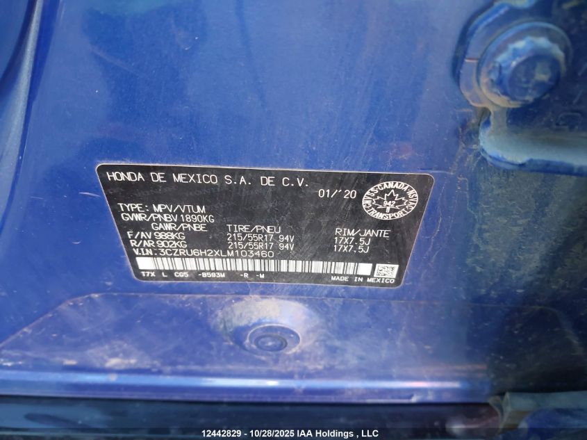 2020 Honda Hr-V Sport VIN: 3CZRU6H2XLM103460 Lot: 12442829