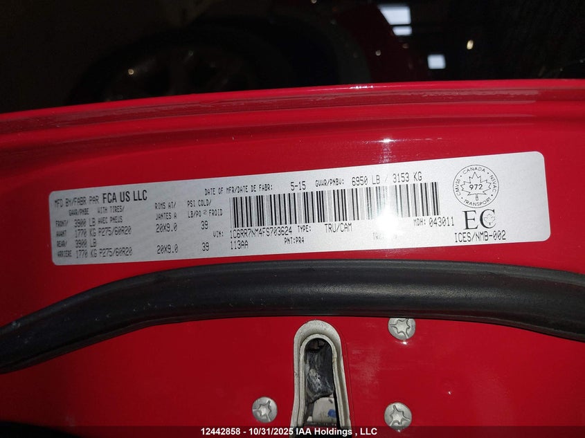 1C6RR7NM4FS703624 2015 RAM 1500 photo no. 9