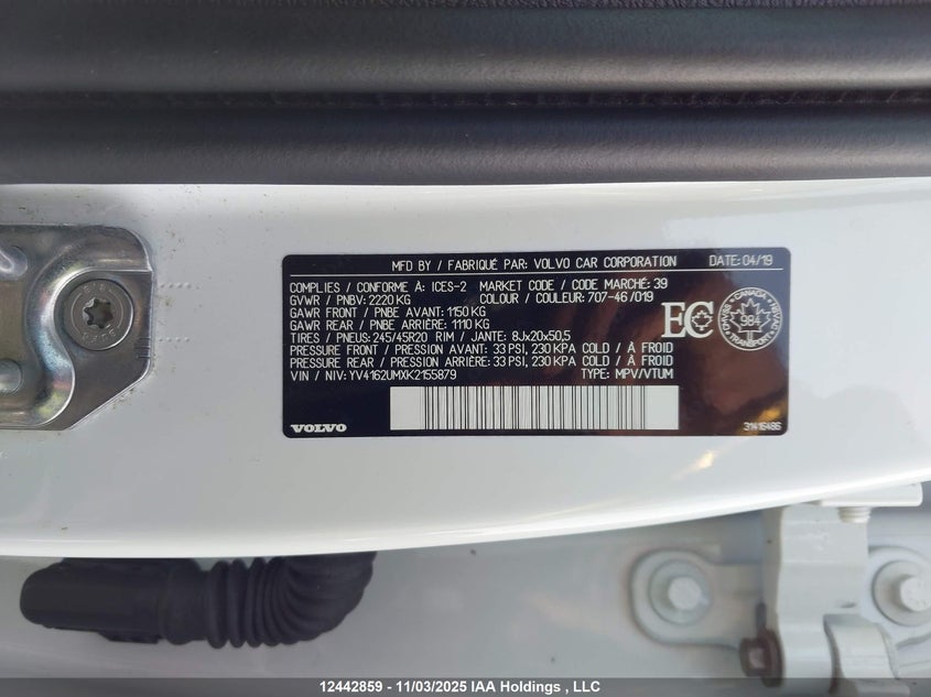 YV4162UMXK2155879 2019 VOLVO XC40 photo no. 9