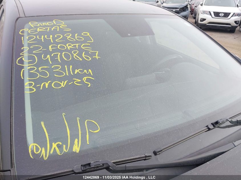 2022 Kia Forte Fe/Lxs VIN: 3KPF24AD6NE470867 Lot: 12442869