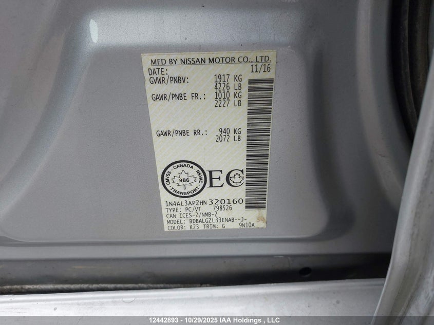 1N4AL3AP2HN320160 2017 NISSAN ALTIMA photo no. 19