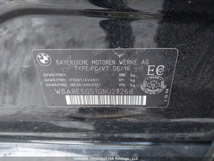 WBA8E5G51GNU21268 2016 BMW 3ER photo no. 9