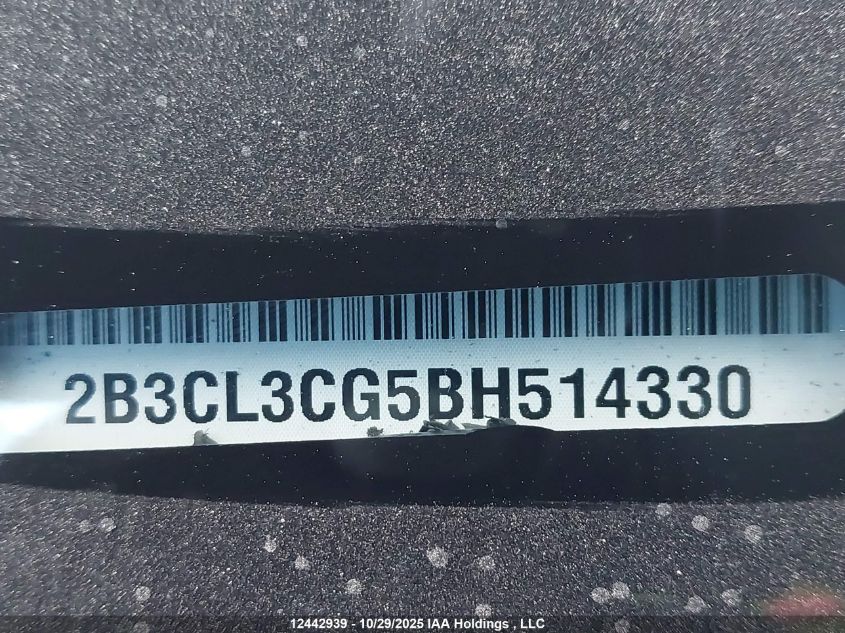 2011 Dodge Charger VIN: 2B3CL3CG5BH514330 Lot: 12442939