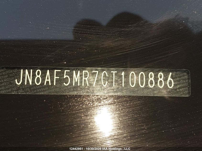 2012 Nissan Juke S VIN: JN8AF5MR7CT100886 Lot: 12442951