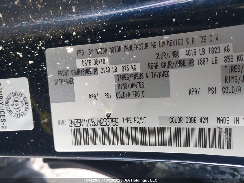 3MZBN1V75JM233759 2018 MAZDA 3 photo no. 19