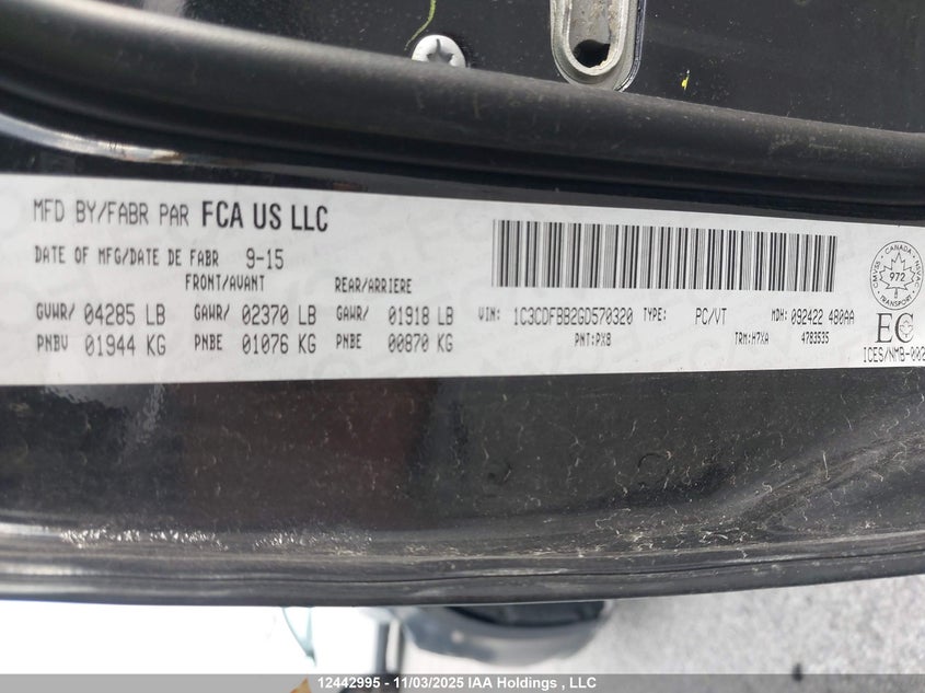 1C3CDFBB2GD570320 2016 DODGE DART photo no. 9