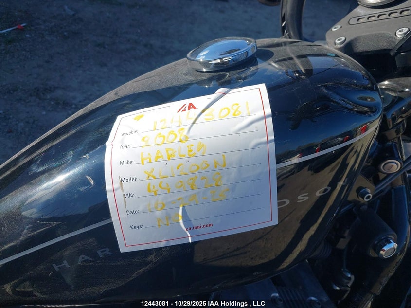 2008 Harley-Davidson Xl1200 N VIN: 1HD1CZ3128K449828 Lot: 12443081
