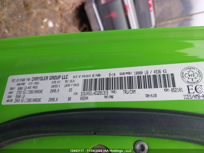 3C6UR5DL4EG291315 2014 RAM 2500 photo no. 9