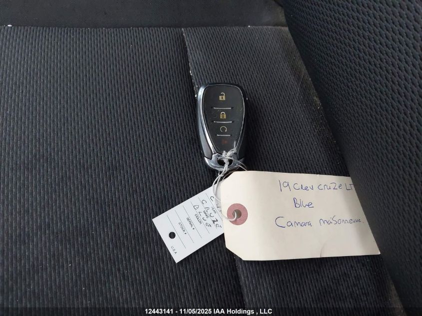 2019 Chevrolet Cruze Lt VIN: 3G1BE6SM3KS624862 Lot: 12443141