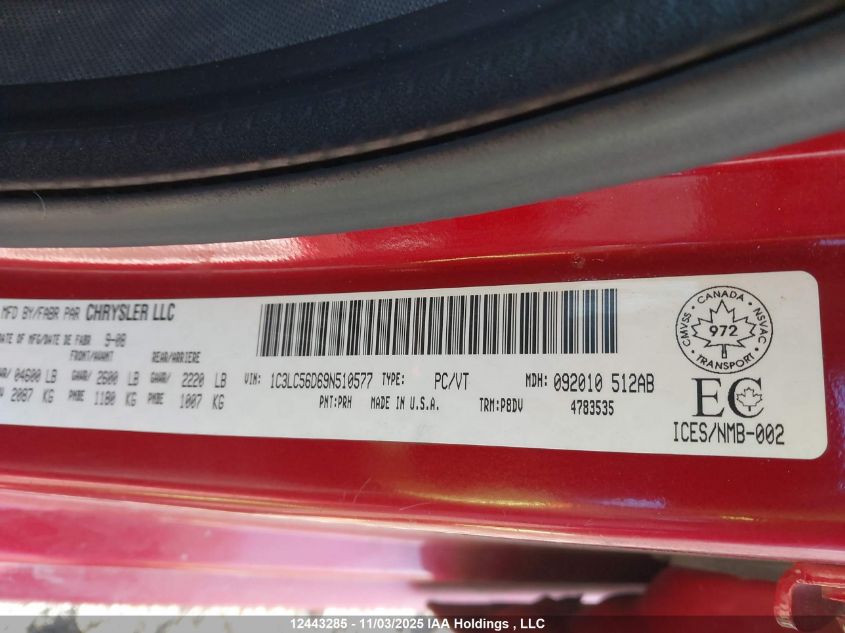 2009 Chrysler Sebring Touring/Limited VIN: 1C3LC56D69N510577 Lot: 12443285