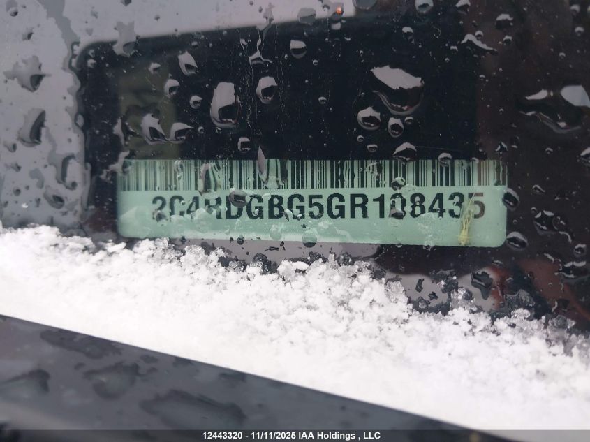 2016 Dodge Grand Caravan Se/Sxt VIN: 2C4RDGBG5GR108435 Lot: 12443320