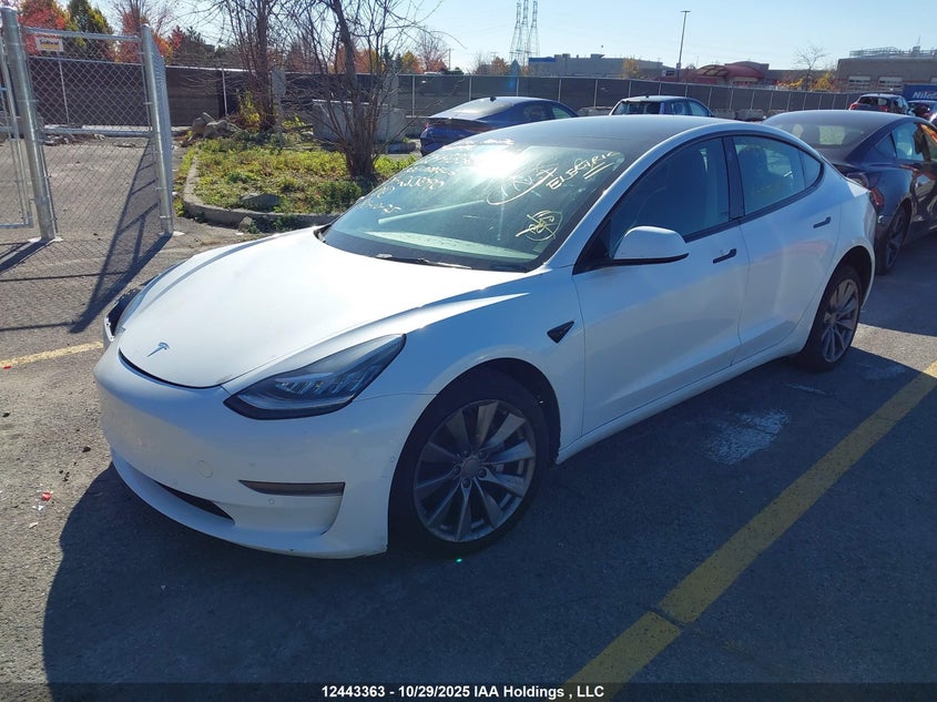 5YJ3E1EA1NF258090 2022 TESLA MODEL 3 photo no. 2