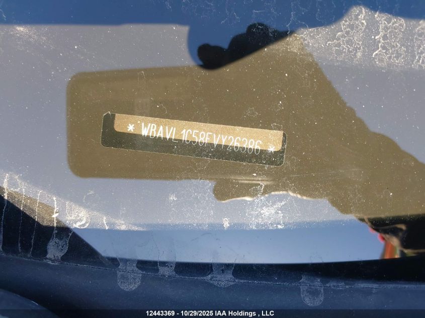 2015 BMW X1 xDrive28I VIN: WBAVL1C58FVY26386 Lot: 12443369