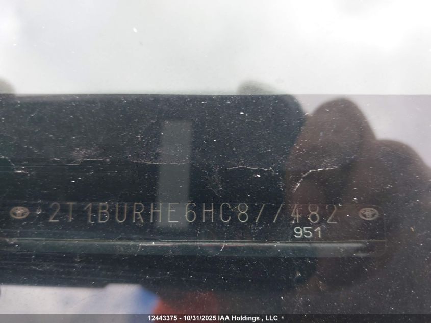 2017 Toyota Corolla L/Le/Xle/Se/Xse VIN: 2T1BURHE6HC877482 Lot: 12443375