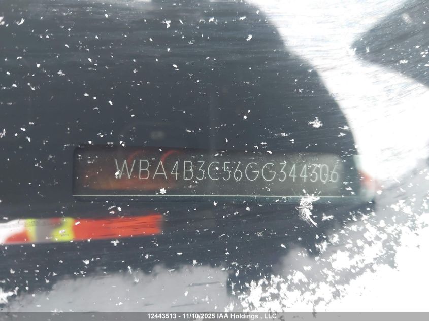 2016 BMW 435I Gran Coupe xDrive VIN: WBA4B3C56GG344306 Lot: 12443513