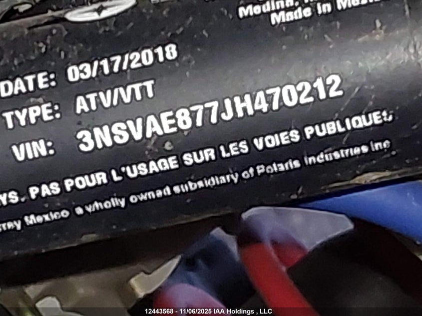 3NSVAE877JH470212 2018 POLARIS RZR photo no. 9