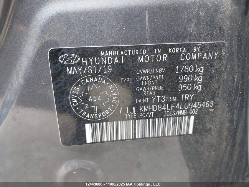 KMHD84LF4LU945463 2020 HYUNDAI ELANTRA photo no. 9