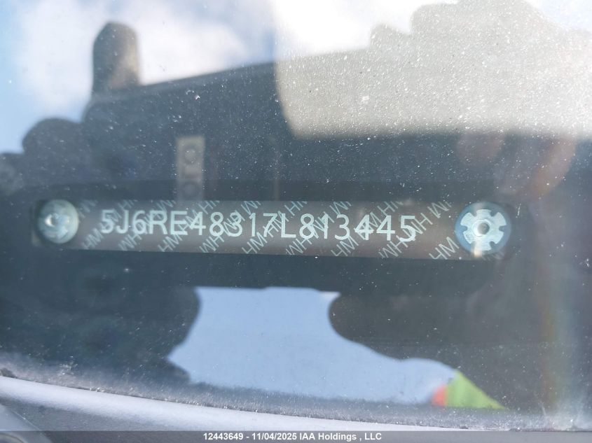 2007 Honda Cr-V Lx VIN: 5J6RE48317L813445 Lot: 12443649