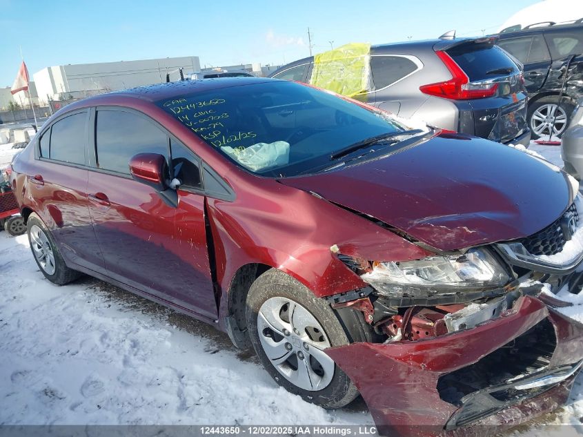 2014 Honda Civic Lx VIN: 2HGFB2F48EH007003 Lot: 12443650