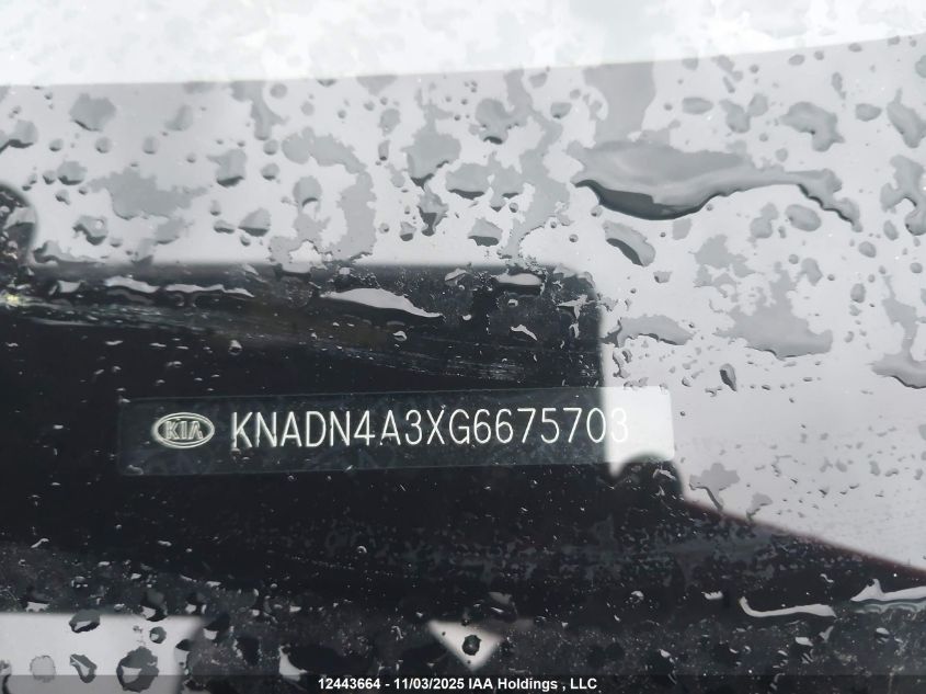 2016 Kia Rio VIN: KNADN4A3XG6675703 Lot: 12443664