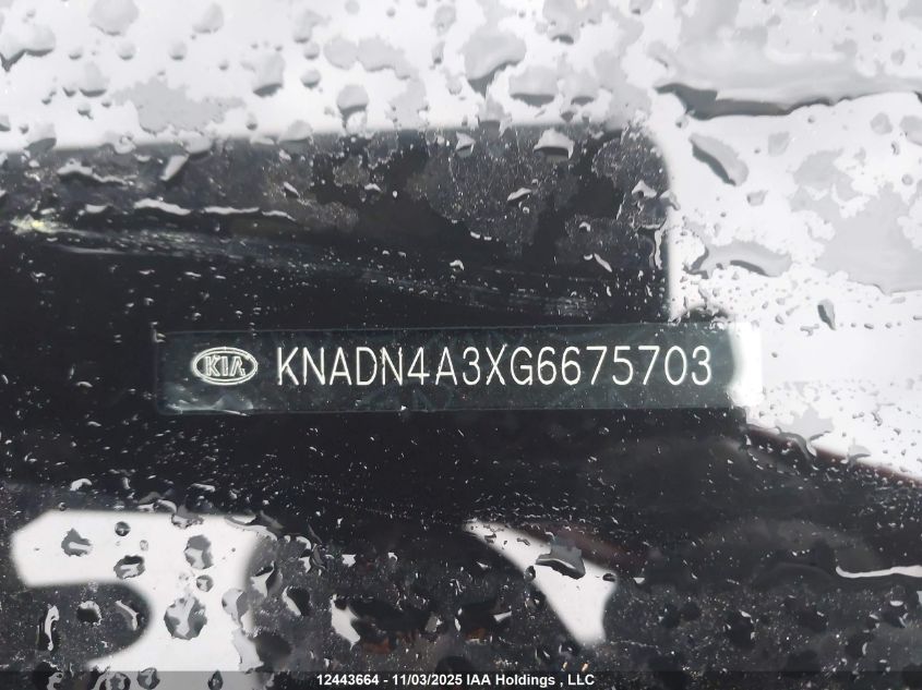 2016 Kia Rio VIN: KNADN4A3XG6675703 Lot: 12443664