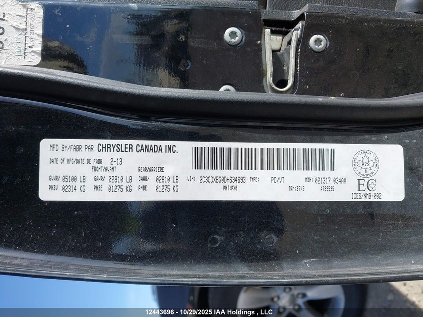 2C3CDXBG0DH634693 2013 DODGE CHARGER photo no. 9