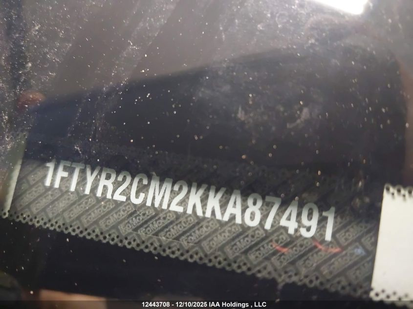 2019 Ford Transit-250 VIN: 1FTYR2CM2KKA87491 Lot: 12443708
