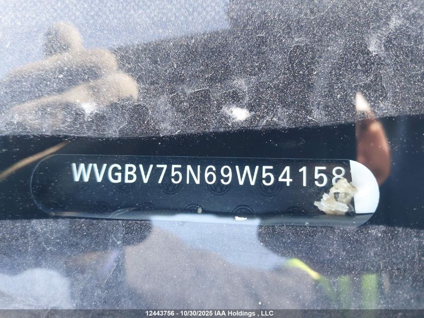 2009 Volkswagen Tiguan 2.0T Comfortline/2.0T Highline/2.0T Trendline VIN: WVGBV75N69W541583 Lot: 12443756