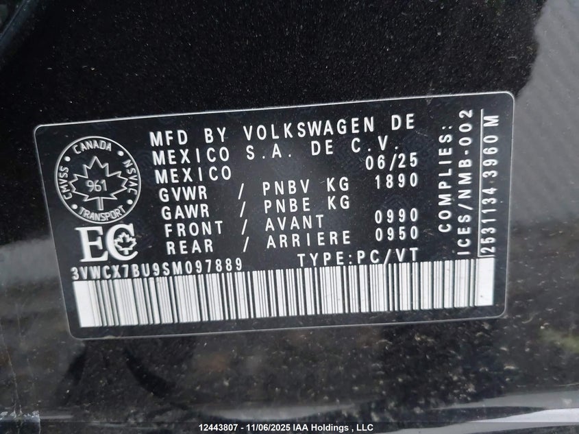 3VWCX7BU9SM097889 2025 VOLKSWAGEN JETTA photo no. 9