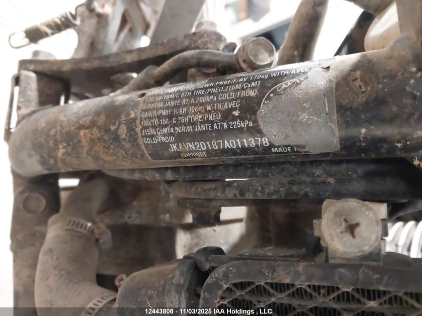 2007 Kawasaki Vn900 D VIN: JKAVN2D187A011378 Lot: 12443808