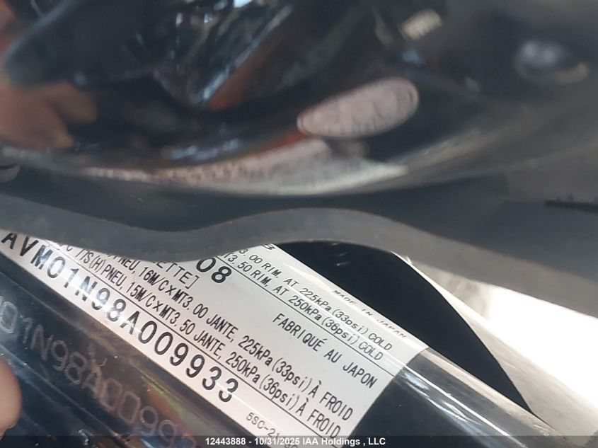 2008 Yamaha Xvs650 A/At VIN: JYAVM01N98A009933 Lot: 12443888