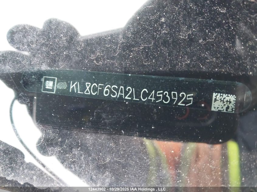 2020 Chevrolet Spark 2Lt VIN: KL8CF6SA2LC453925 Lot: 12443902