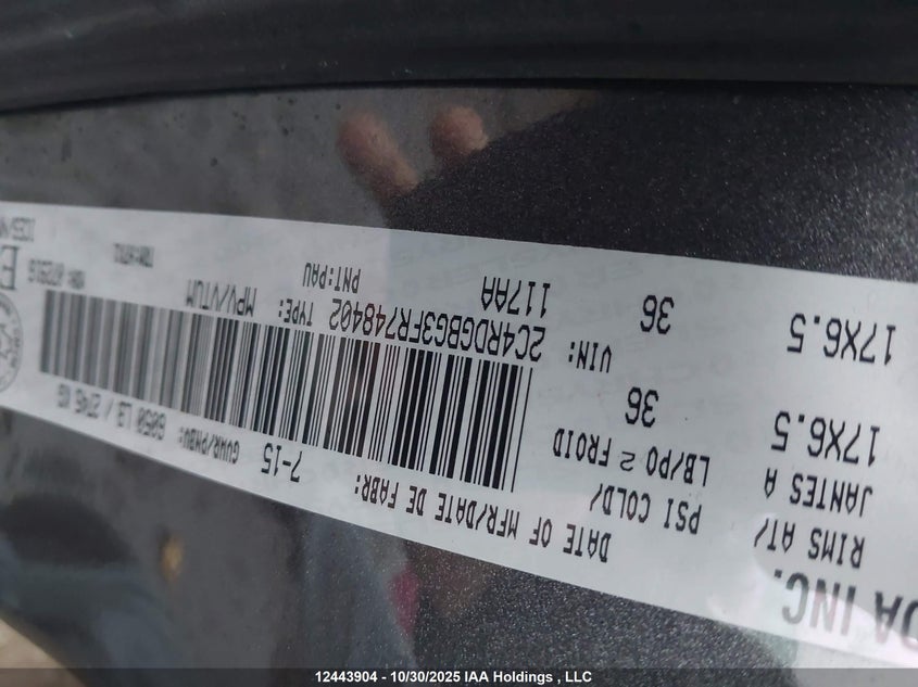 2C4RDGBG3FR748402 2015 DODGE CARAVAN photo no. 9