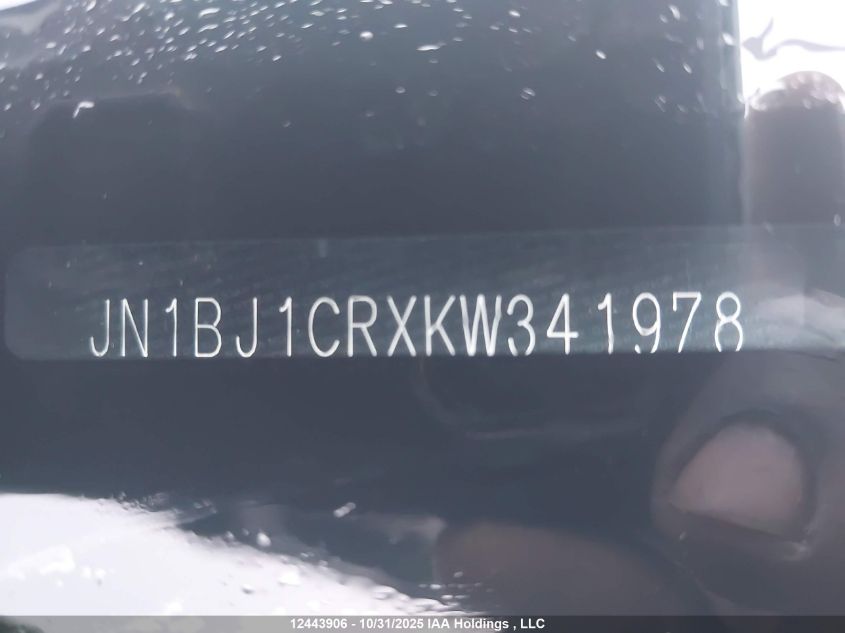 2019 Nissan Qashqai VIN: JN1BJ1CRXKW341978 Lot: 12443906
