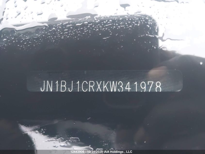2019 Nissan Qashqai VIN: JN1BJ1CRXKW341978 Lot: 12443906