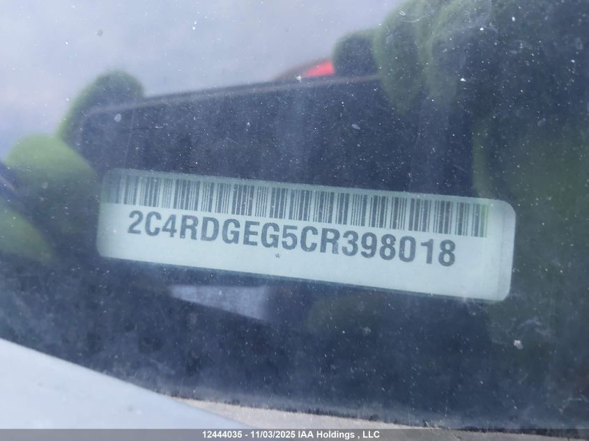2012 Dodge Grand Caravan R/T VIN: 2C4RDGEG5CR398018 Lot: 12444035