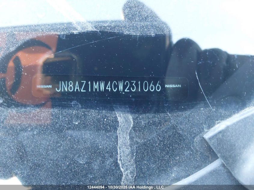 2012 Nissan Murano Sl VIN: JN8AZ1MW4CW231066 Lot: 12444094