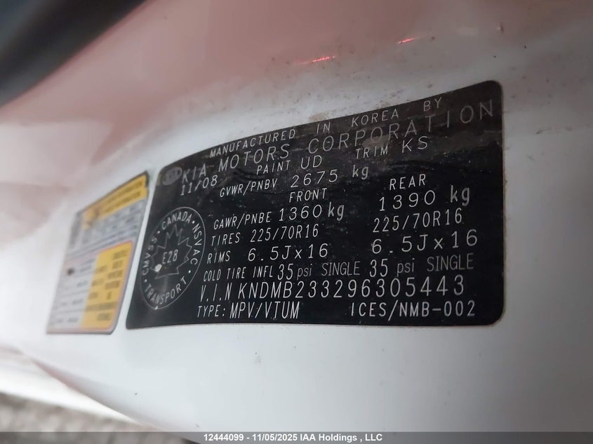 KNDMB233296305443 2009 KIA SEDONA photo no. 9