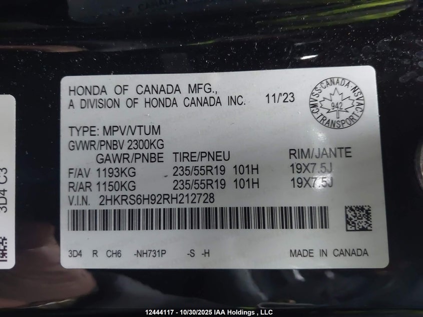 2HKRS6H92RH212728 2024 HONDA CR-V photo no. 9