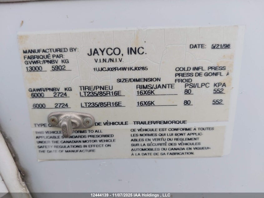 1UJCJ02R4W1KJ0285 1998   photo no. 9