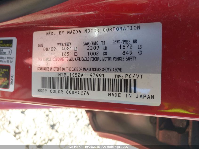 2010 Mazda 3 S VIN: JM1BL1S52A1197991 Lot: 12444177