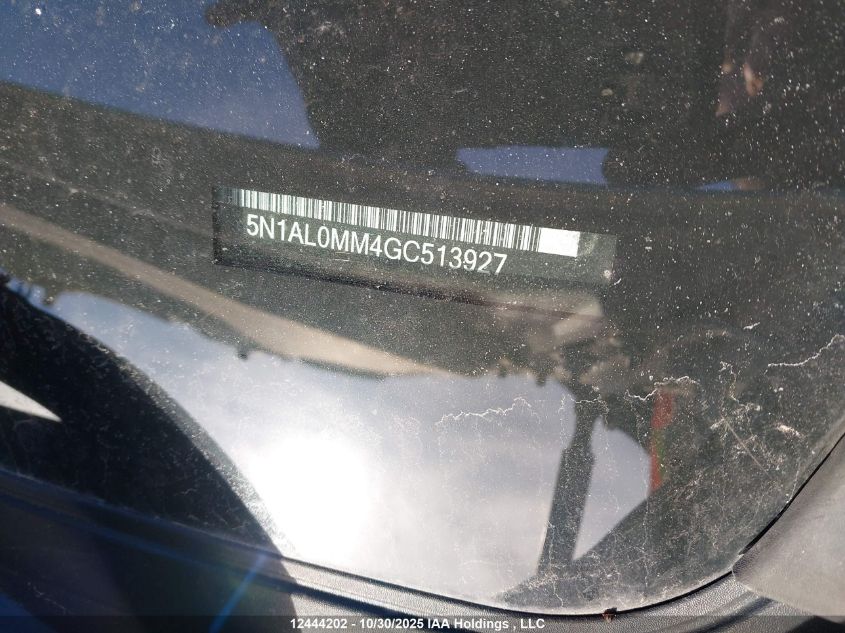 2016 Infiniti Qx60 VIN: 5N1AL0MM4GC513927 Lot: 12444202