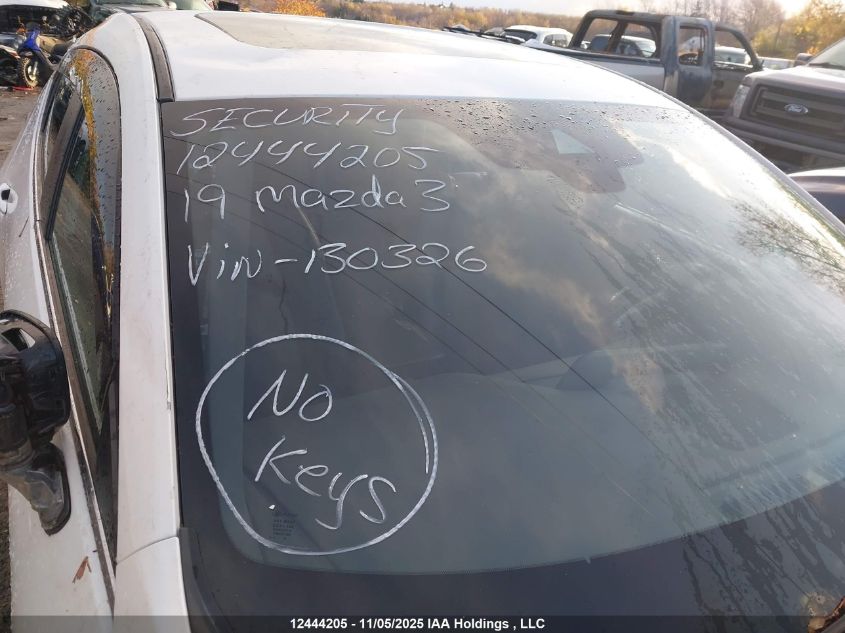 2019 Mazda Mazda3 Gs VIN: JM1BPBLM4K1130326 Lot: 12444205