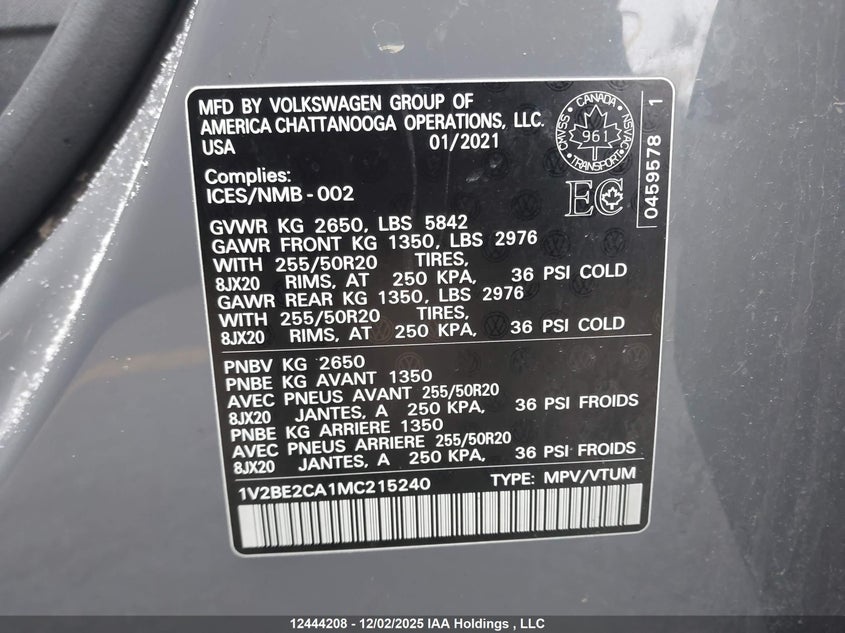 1V2BE2CA1MC215240 2021 VOLKSWAGEN ATLAS CROSS SPORT photo no. 18