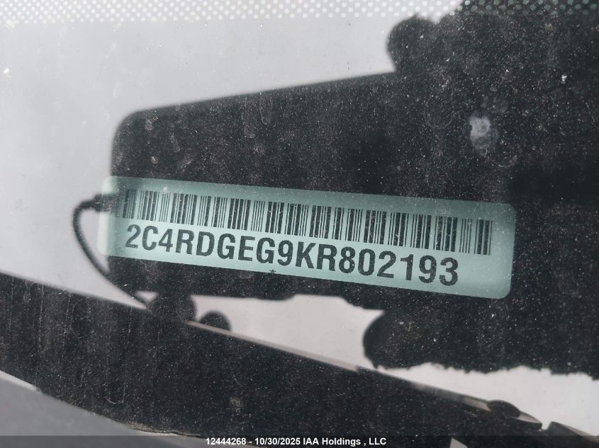 2019 Dodge Grand Caravan Gt VIN: 2C4RDGEG9KR802193 Lot: 12444268