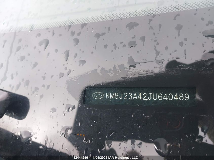 2018 Hyundai Tucson Base 2.0L VIN: KM8J23A42JU640489 Lot: 12444290