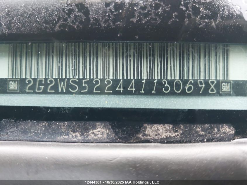 2004 Pontiac Grand Prix Gt2 VIN: 2G2WS522441130698 Lot: 12444301