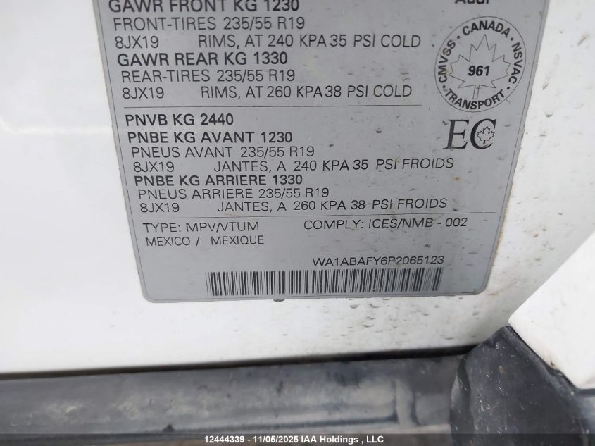 2023 Audi Q5 Premium 40 VIN: WA1ABAFY6P2065123 Lot: 12444339